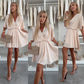 🌸Summer Sale -50% off🌸V-Neck Solid Asymmetrical Hem Dress