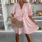 🌸Summer Sale -50% off🌸V-Neck Solid Asymmetrical Hem Dress