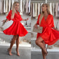 🌸Summer Sale -50% off🌸V-Neck Solid Asymmetrical Hem Dress