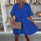 🌸Summer Sale -50% off🌸V-Neck Solid Asymmetrical Hem Dress