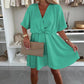 🌸Summer Sale -50% off🌸V-Neck Solid Asymmetrical Hem Dress