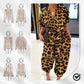 Women's Casual Loose Short Sleeve Button Up Jumpsuit