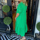 Women's Elegant V-Neck Puff Sleeve Tiered Dress