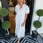 Women's Elegant V-Neck Puff Sleeve Tiered Dress