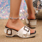 Women’s Wedge Slide Sandals with Studded Strap💕