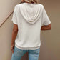🍃Women's Solid Drawstring Hooded Short-Sleeve Tops