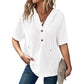 🍃Women's Solid Drawstring Hooded Short-Sleeve Tops