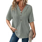 🍃Women's Solid Drawstring Hooded Short-Sleeve Tops