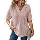🍃Women's Solid Drawstring Hooded Short-Sleeve Tops