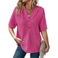 🍃Women's Solid Drawstring Hooded Short-Sleeve Tops