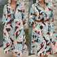 Colourful dress with 3/4-length sleeves and vintage floral print and pockets