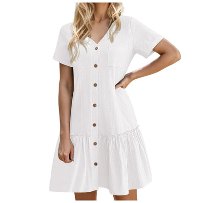 Casual Cotton Linen Dress