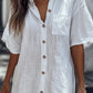 Casual Cotton Linen Shirt Dress