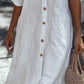 Casual Cotton Linen Shirt Dress