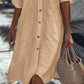 Casual Cotton Linen Shirt Dress