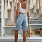Buy 2 Save 10%⏰Last Day Hot Sale!!⌛👖Retro Destroyed Denim Midi Pants