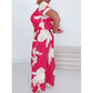 🔥Summer New🔥 Rose-White Printed Short-Sleeve Top & Wide-Leg Pants 2-Piece Set
