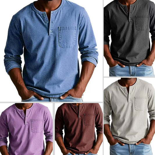 🔥SPRING HOT SALE 50% OFF🔥Men's Fashion Vintage Distressed Pocket Long-Sleeve Shirt