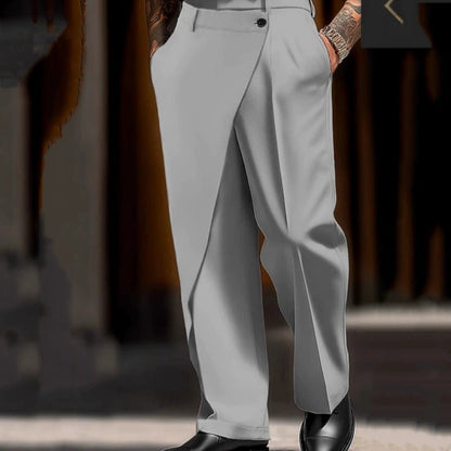 Men's Relaxed Fit Wide-Leg Dress Pants