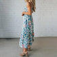 Women's Floral Print Strap Flowy Dress